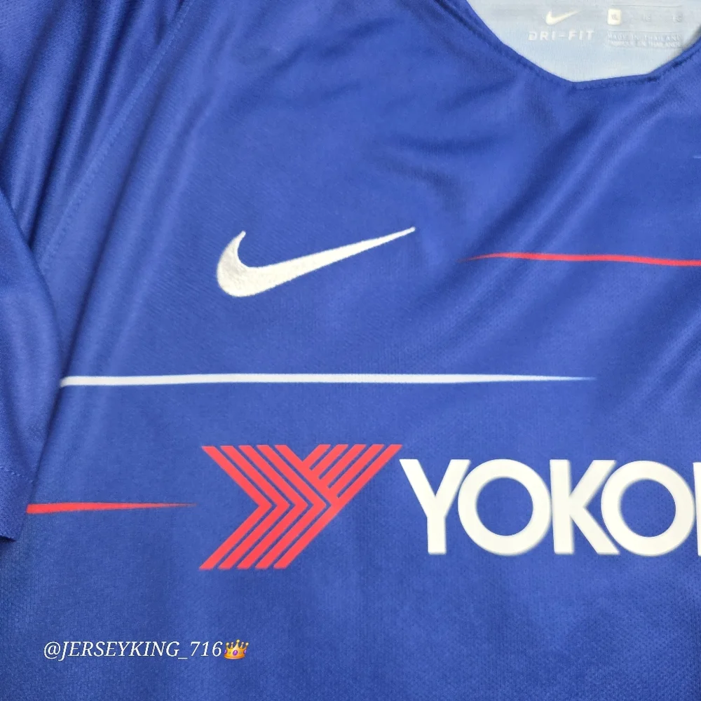 Nike Chelsea FC Eden Hazard #10 2018/2019 Home Blue Jersey XL EPL Patch_5